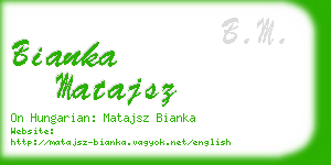 bianka matajsz business card